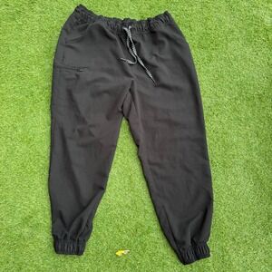 JAANUU Black Scrub Pants Jogger Style Elastic Waist Drawstring Pockets XLP